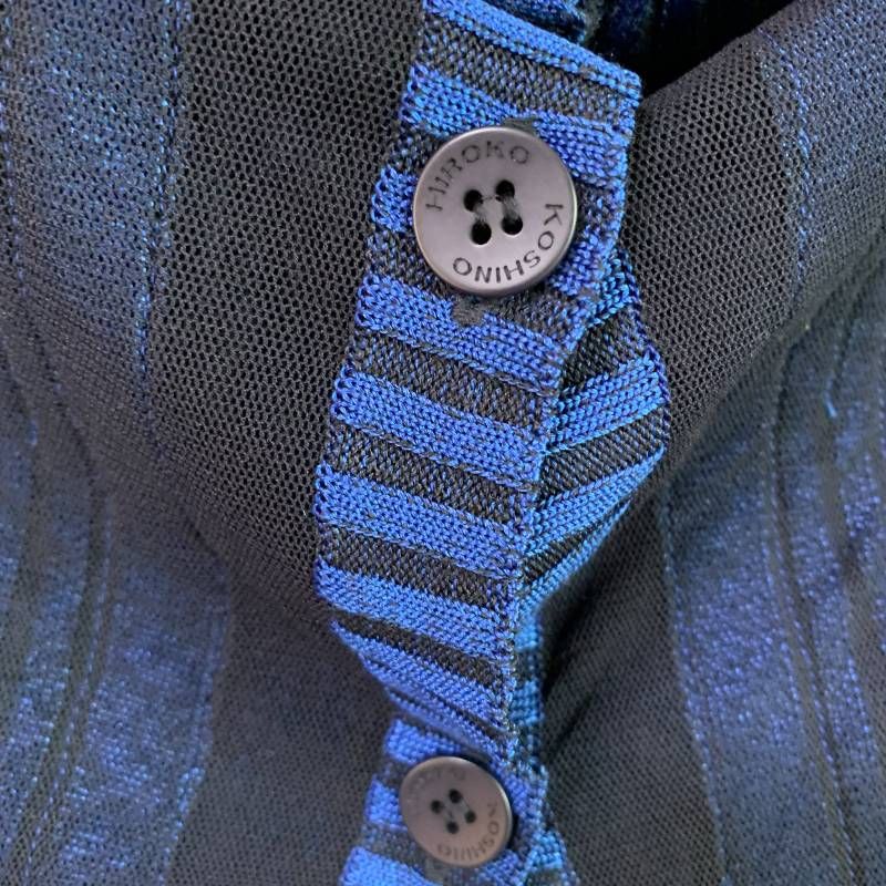 ヒロココシノ クロップドカーディガン ブラック ブルー レディース