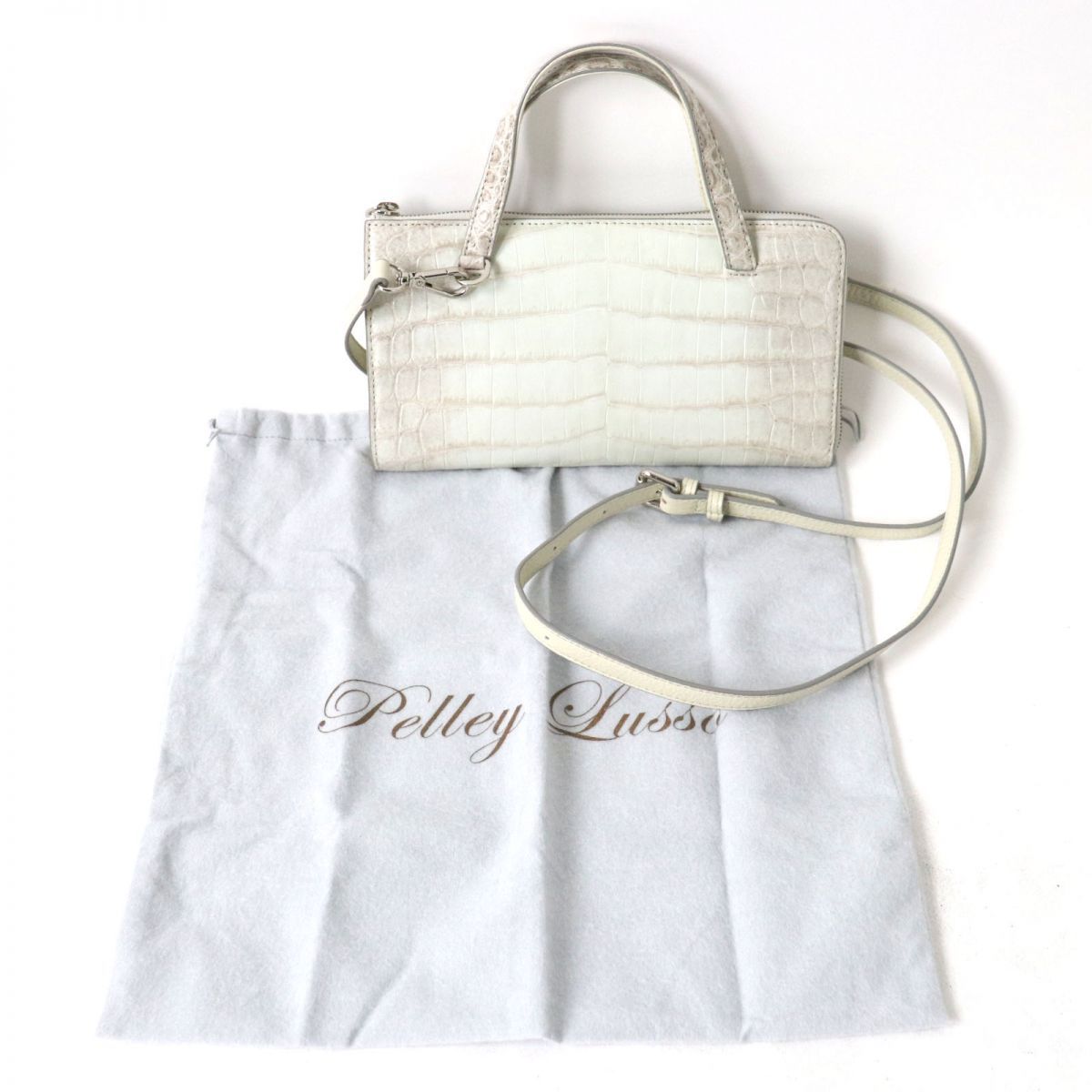 未使用品ペレリールッソPelley Lussoヒマラヤクロコダイル2WAYバッグ