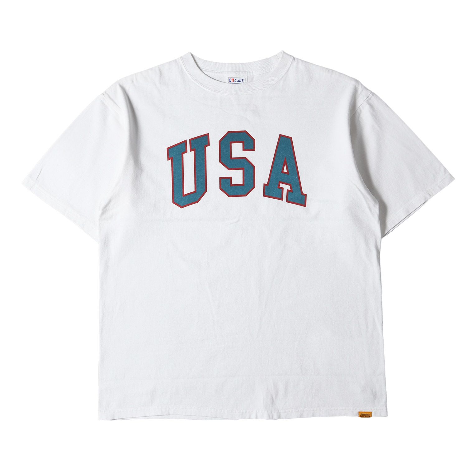 STANDARD CALIFORNIA スタンダードカリフォルニア Tシャツ サイズ:L 23SS ヘビーウェイト USA カレッジロゴ クルーネック 半袖Tシャツ SD UNITED WE STANDARD T ホワイト 白 日本製【メンズ】