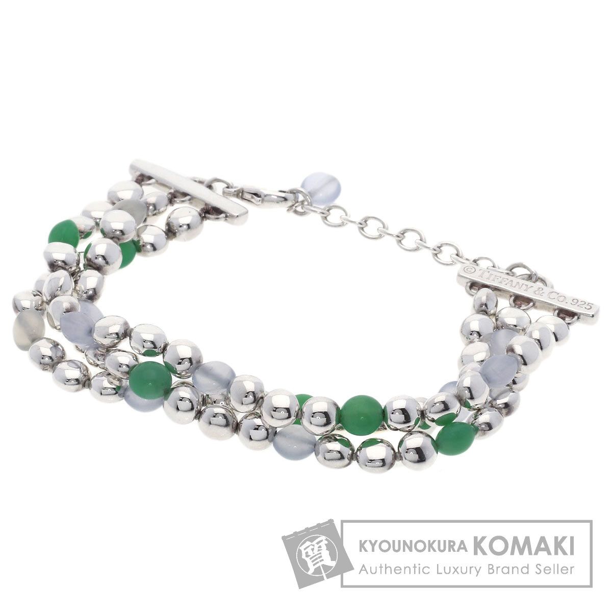 TIFFANY-Co. ティファニー 天然ストーン 3連 ブレスレット SV レディース