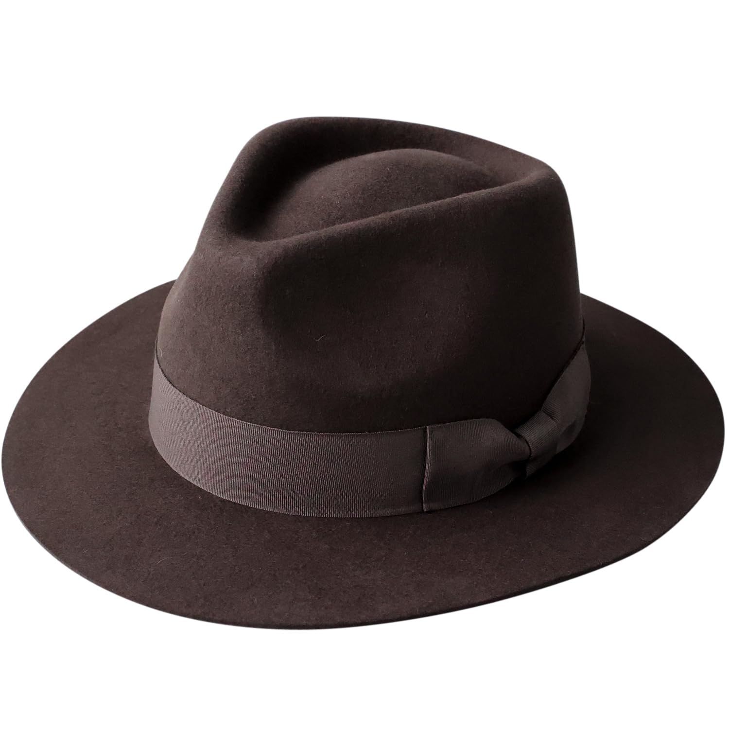 Size M_Color ブラウン レックハッター ミドル ブリム フラット フェルトハット 中折れハット ハット 帽子 つば広 紳士帽 メンズ サイズ 秋 冬 RH-101 ブラウン M