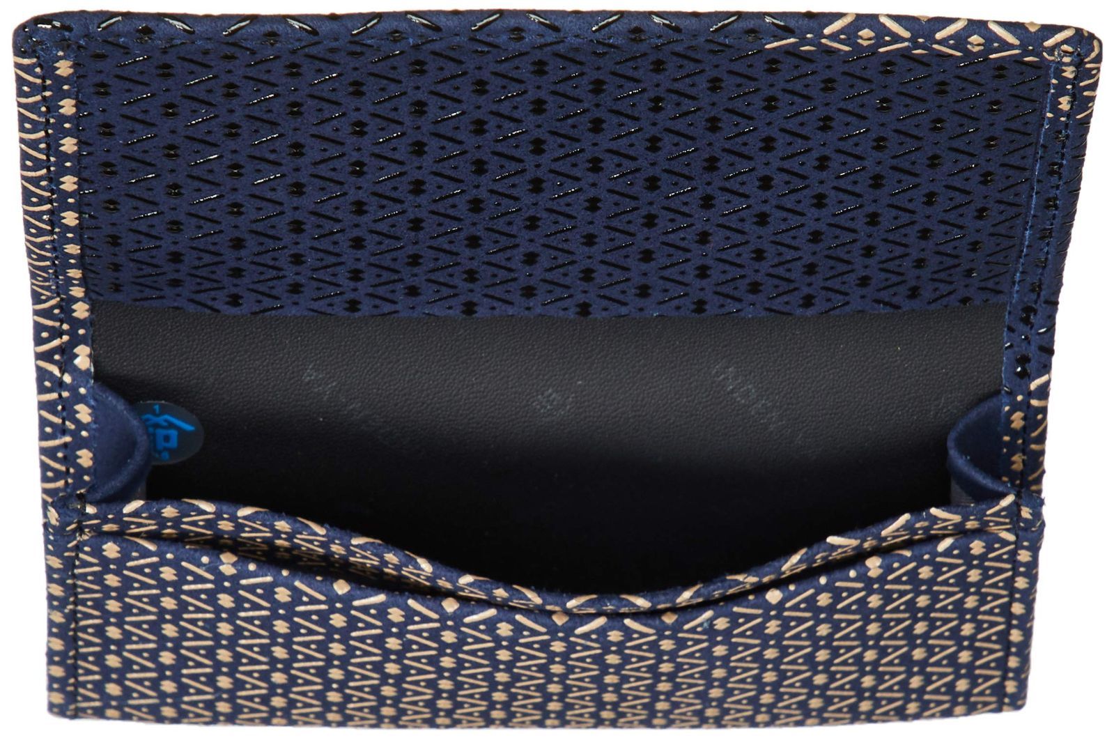 在庫処分 8205 庵 庵名刺入れ 紺地鹿革×白漆黒漆 インデンヤ 瓢箪柄 WWW_NOITHATQUANGTHANH_NET