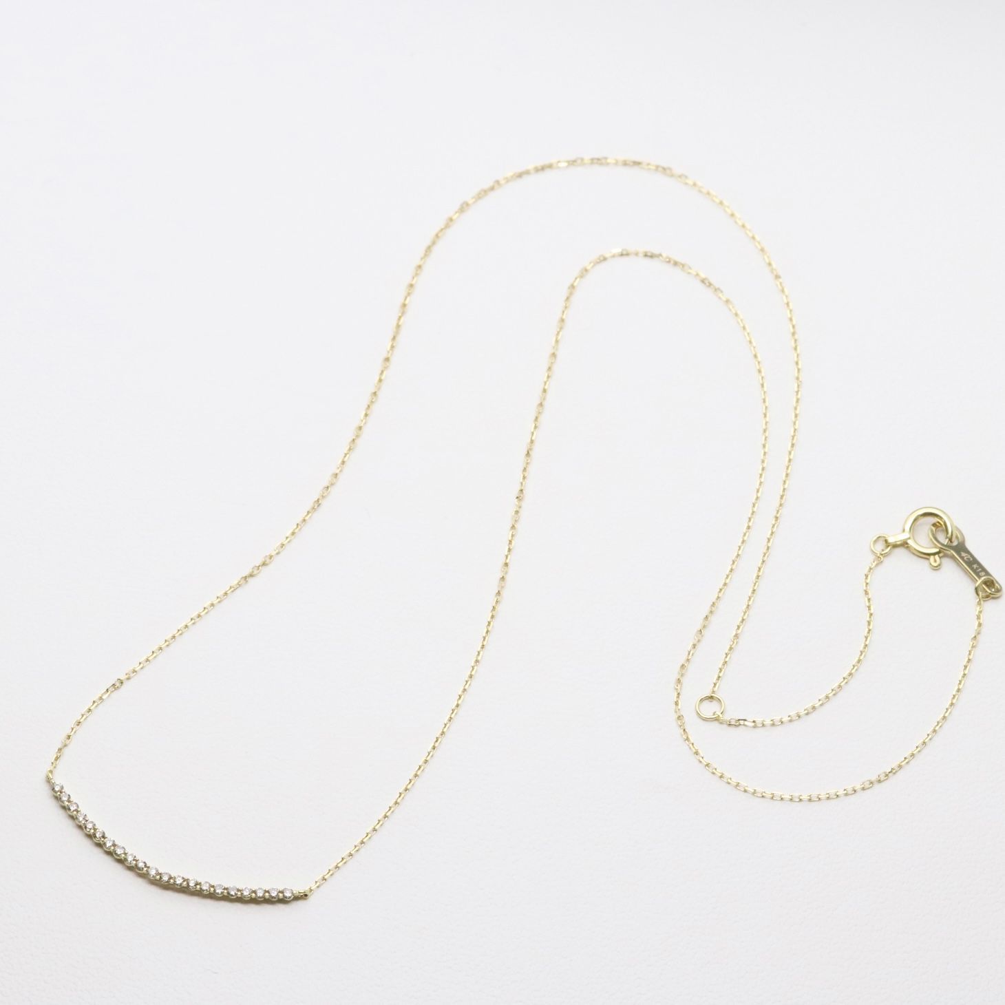 4℃ K18×ダイヤモンド スマイル ライン ヨンドシー ネックレス /24-1584S