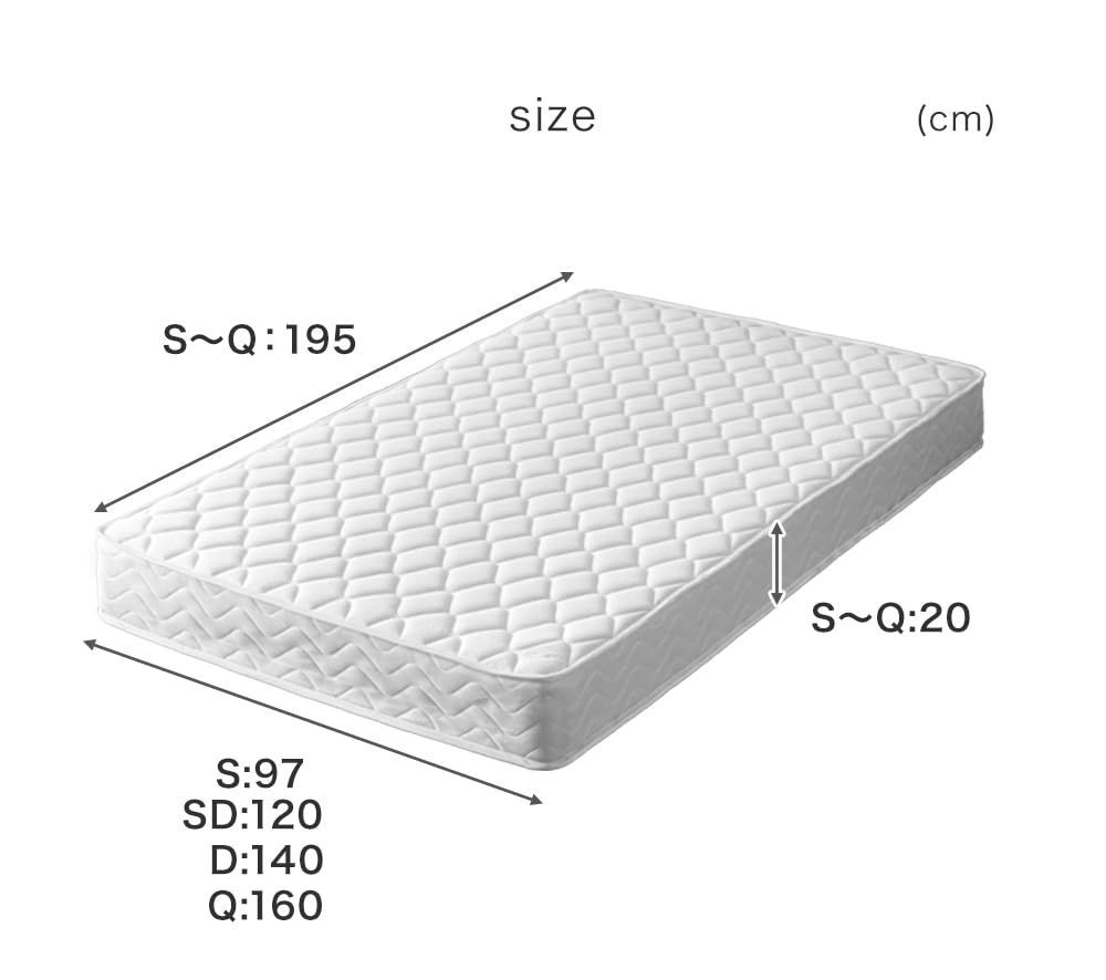 タンスのゲン マットレス セミダブル 厚み20cm 高密度 ボンネルコイル スプリングマット マットレス ブラック