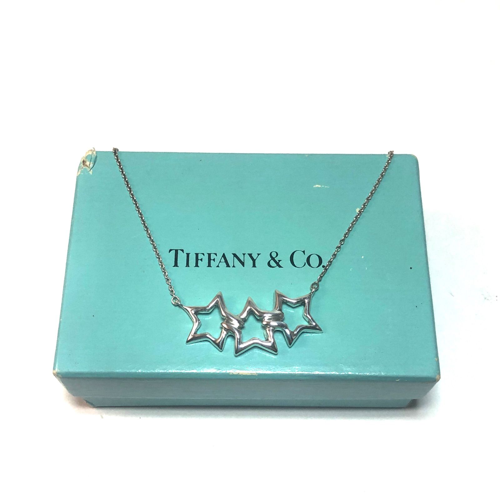 美品 Tiffany&co ネックレス トリプルスター ヴィンテージ Tiffany &Co. ヴィンテージ ティファニー 1990年 トリプルスター