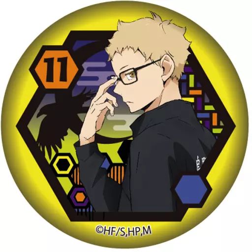 中古】バッジ・ピンズ 月島蛍 「ハイキュー!! 切り絵シリーズ 和紙缶