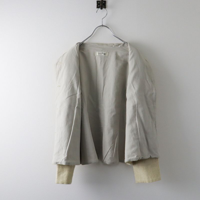 コットンハウスアヤ Cotton House Aya ウール ノーカラージャケット M 