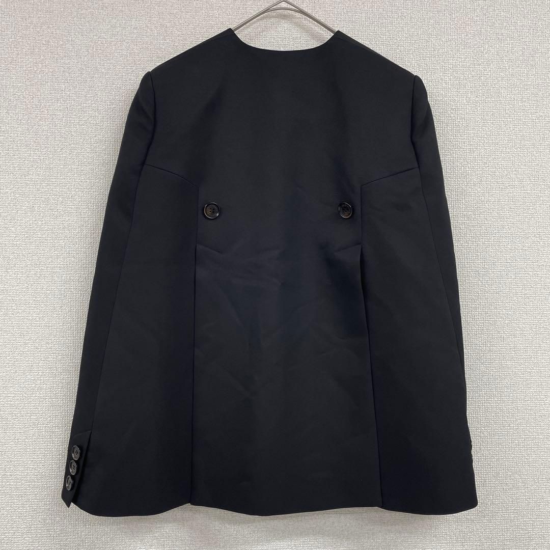 AKIRA NAKA アキラナカ ケープコート ポンチョ マントコート ウール シルク ノー 黒 サイズ１