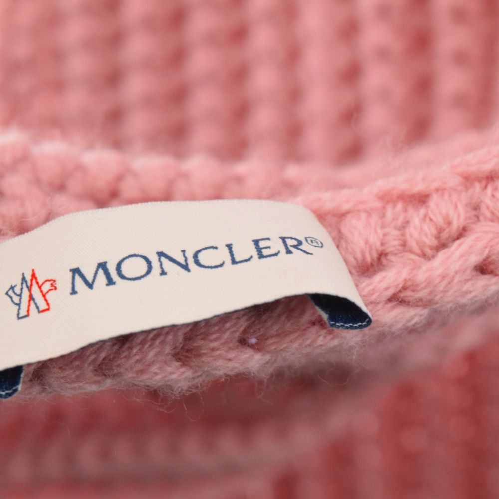 MONCLER モンクレール ロゴワッペンマフラー レッド/ピンク