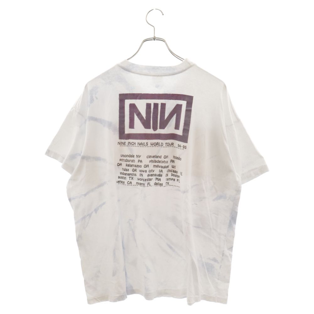 VINTAGE (ヴィンテージ) NINE INCH NAILS WORLD TOUR BOOTLEG TIEDYE ナインインチネイルズ 半袖クルーネックTシャツ タイダイ ホワイト/ブルー