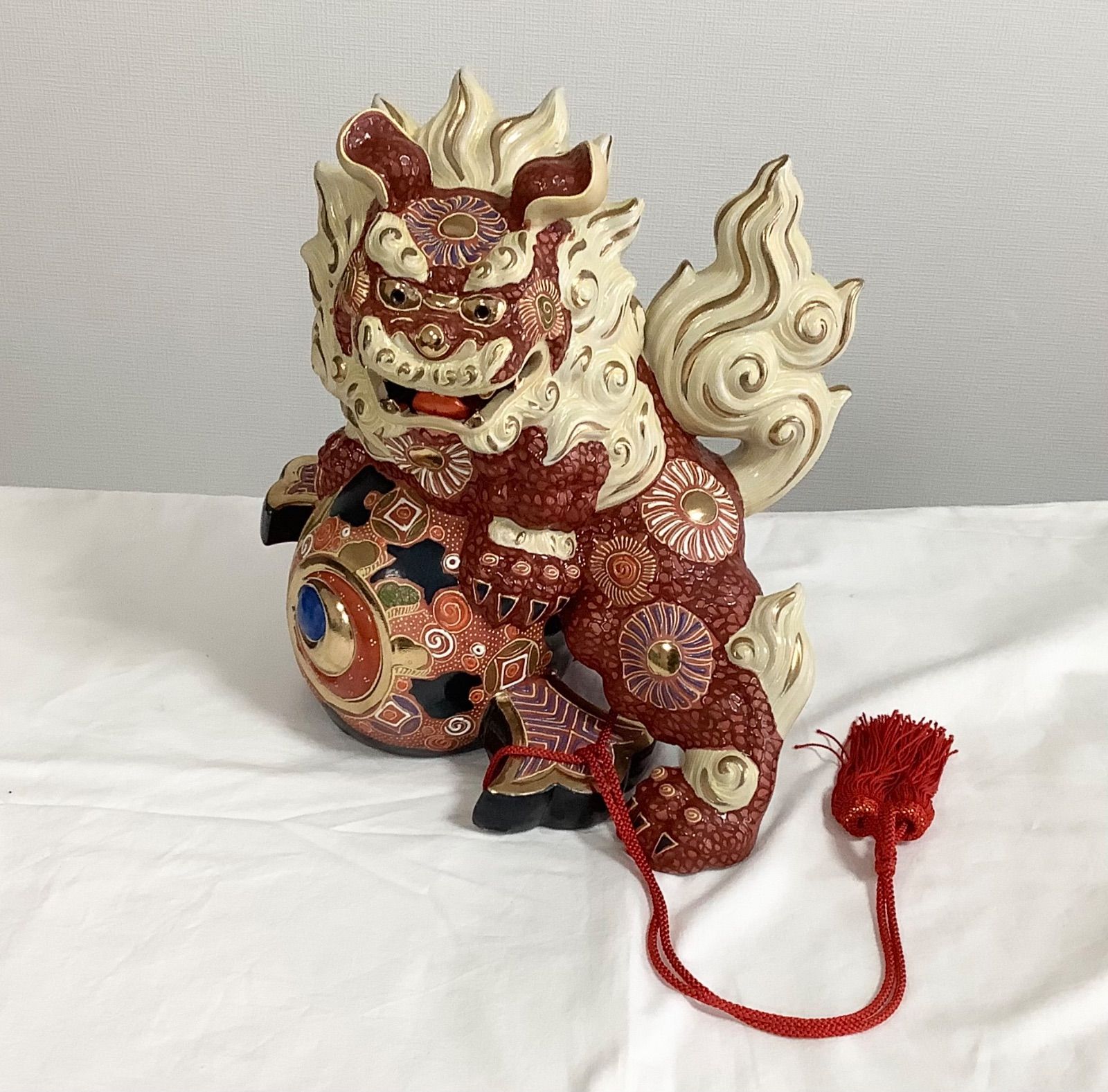 九谷焼 玉乗り獅子 〈 玉獅子 唐獅子 〉（商品番号h2025-0423-6m