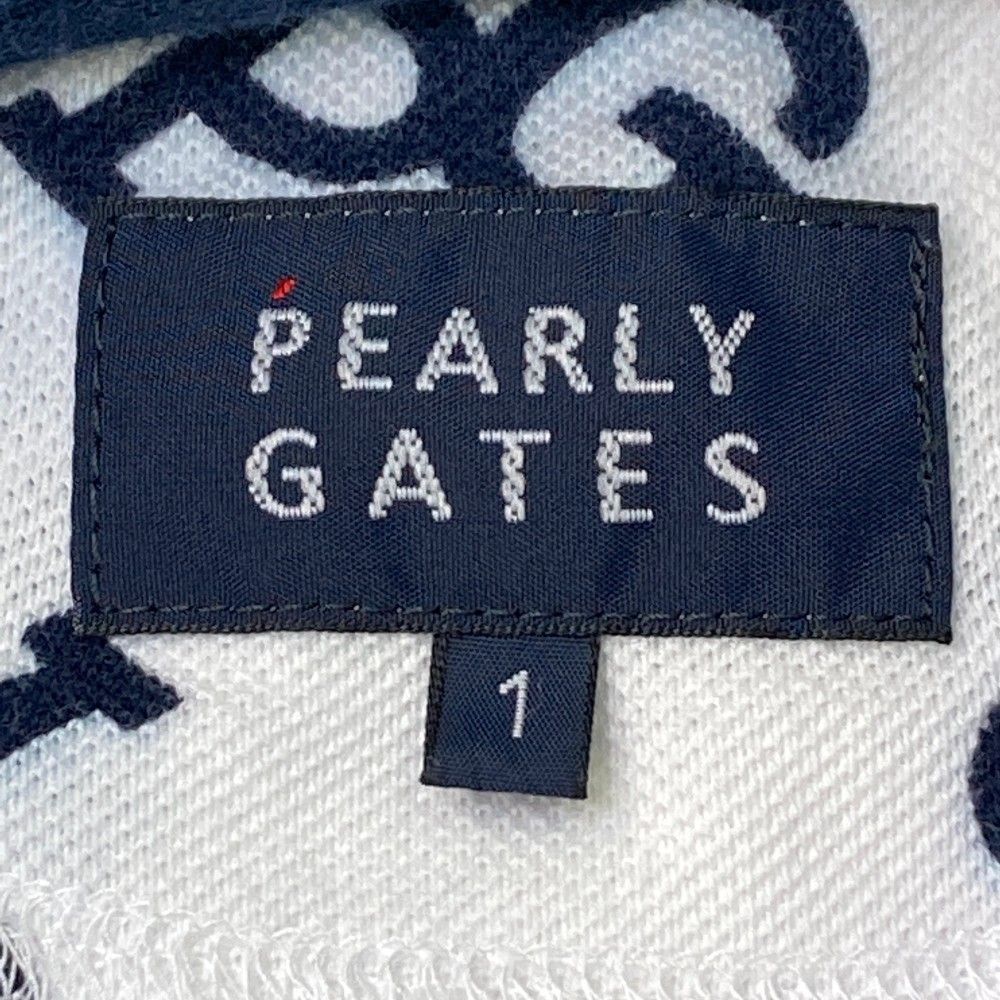 PEARLY GATES - パーリーゲイツ  モノグラム柄　半袖ポロシャツ　1 PEARLY GATES パーリーゲイツ 半袖ポロシャツ ホットドッグ刺繍