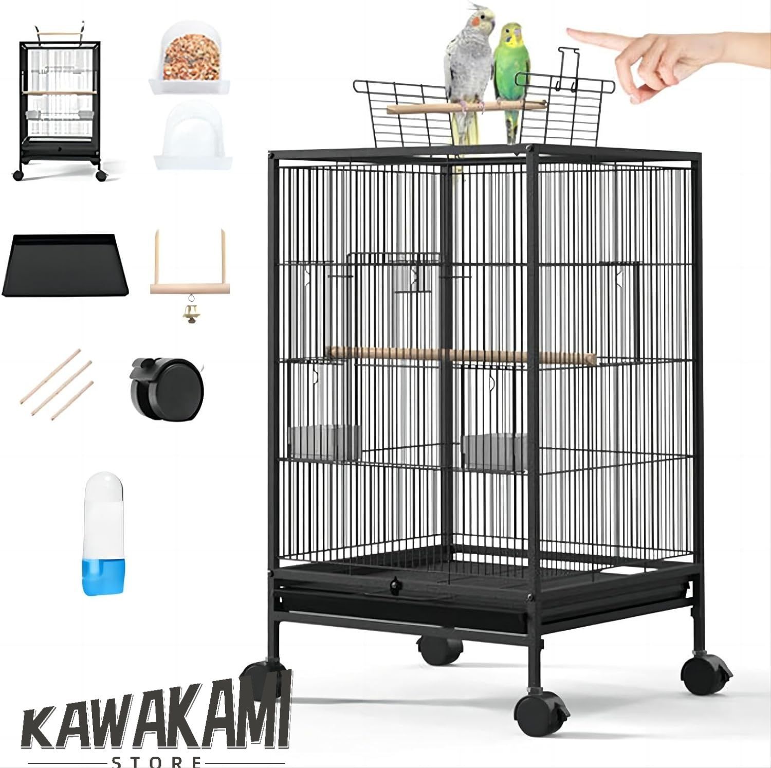 未使用　新品　鳥ケージ　大型　鳥ガゴ 鳥 ケージ 大型 鳥 ケージ 鳥籠 鳥かごカバー付き大き高強度 い