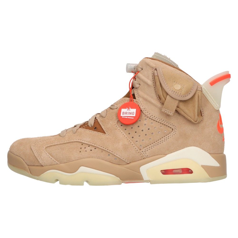 NIKE (ナイキ) ×TRAVIS SCOTT AIR JORDAN6 RETRO SP トラヴィススコット エアジョーダン6  ハイカットスニーカーブラウン US8/26cm DH0690-200