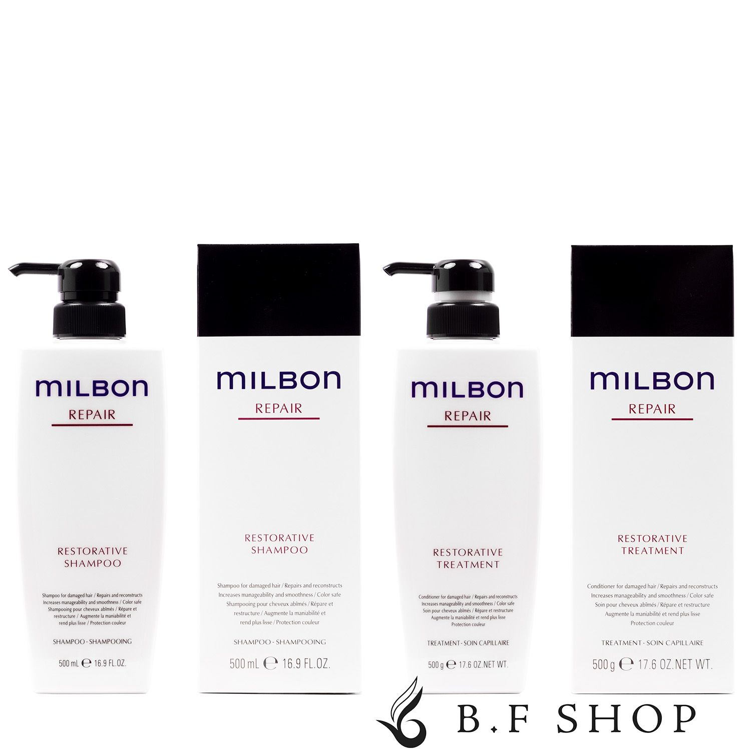 セット品 ミルボン リストラティブ シャンプー - トリートメント 500ml グローバル ミルボン リペア milbon LSC