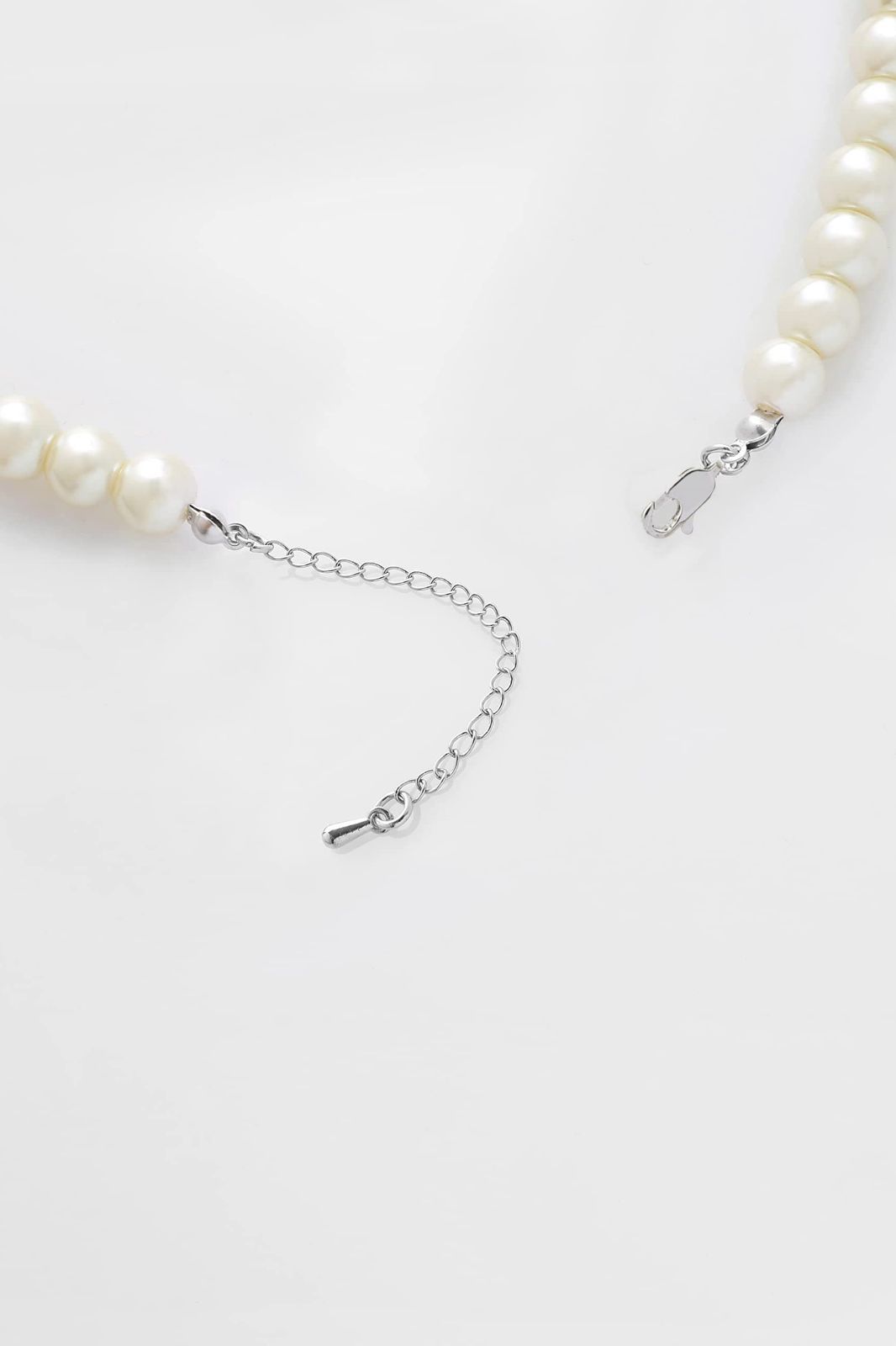 【色: 白-直径10mm】BABEYONDレディース パール 模造真珠 ネックレ