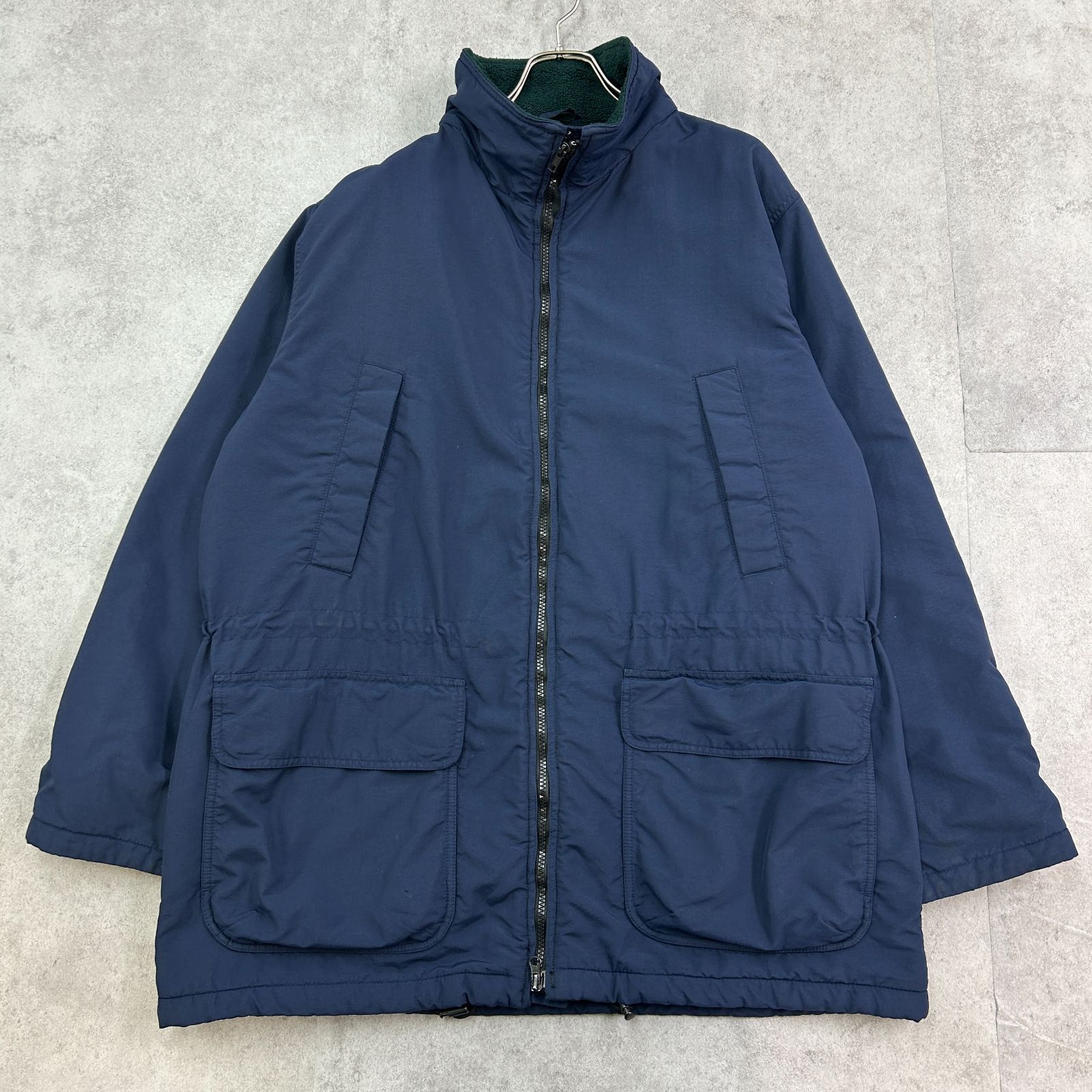 LANDS'END ナイロンシェルジャケット 裏フリース 濃紺 L LANDS'END ナイロンシェルジャケット 裏フリース 濃紺 L