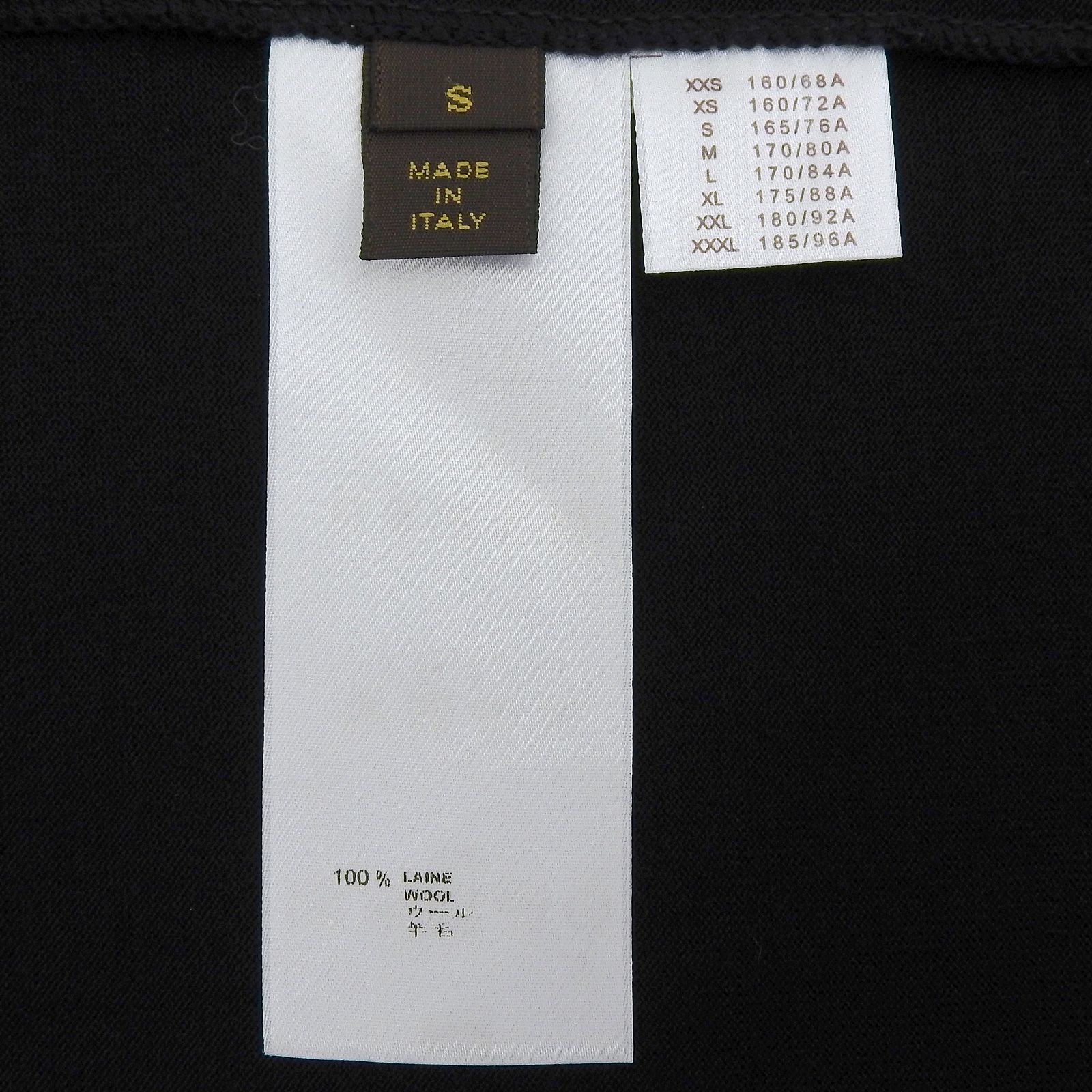 ▲LOUIS VUITTON ルイヴィトン カシミヤ100％ LV刺繍 Vネック 長袖 カーディガン ブラック S イタリア製 正規品 メンズ WWW_SMP1DAWEKUDUS_SCH_ID