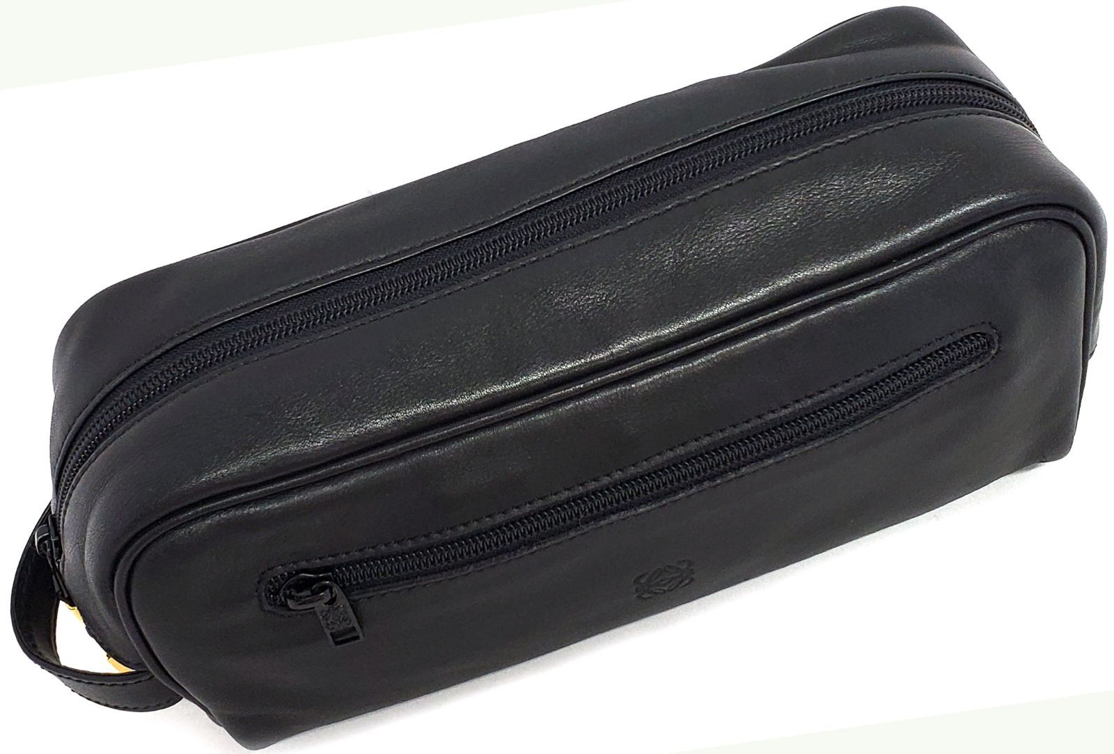 美品✨️ロエベ セカンドバッグ クラッチ レザー 黒 アナグラム L51