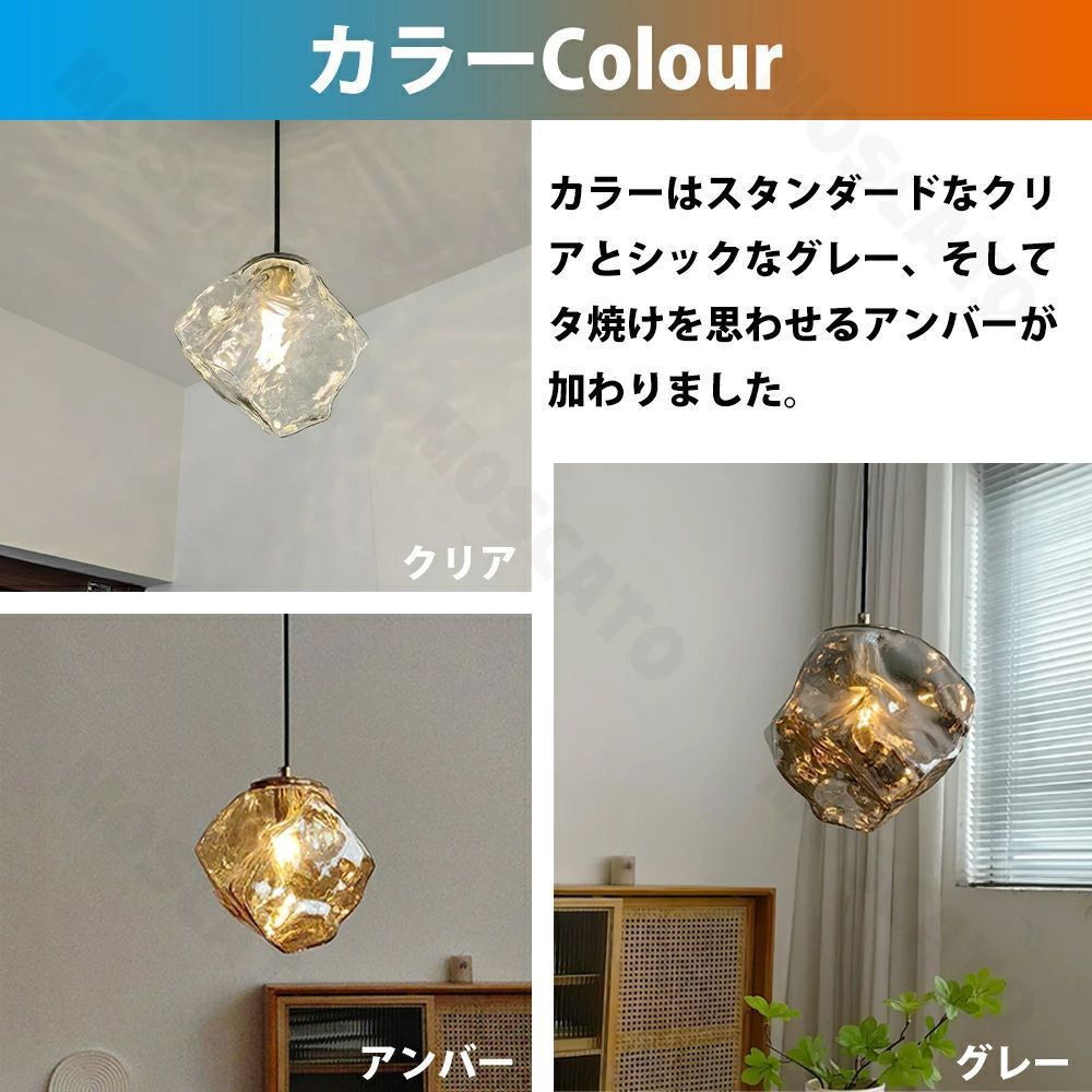 未使用 照明器具 ガラスの吊り下げ ペンダントライト ３灯セット カフェ 未使用 照明器具 ガラスの吊り下げ ペンダントライト 3灯セット