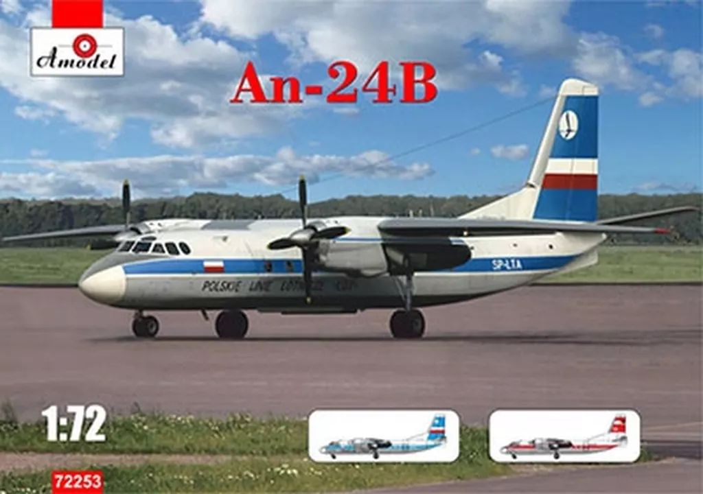 プラモデル 1|72 アントノフAn-24Bコーク双発旅客機 AM72253