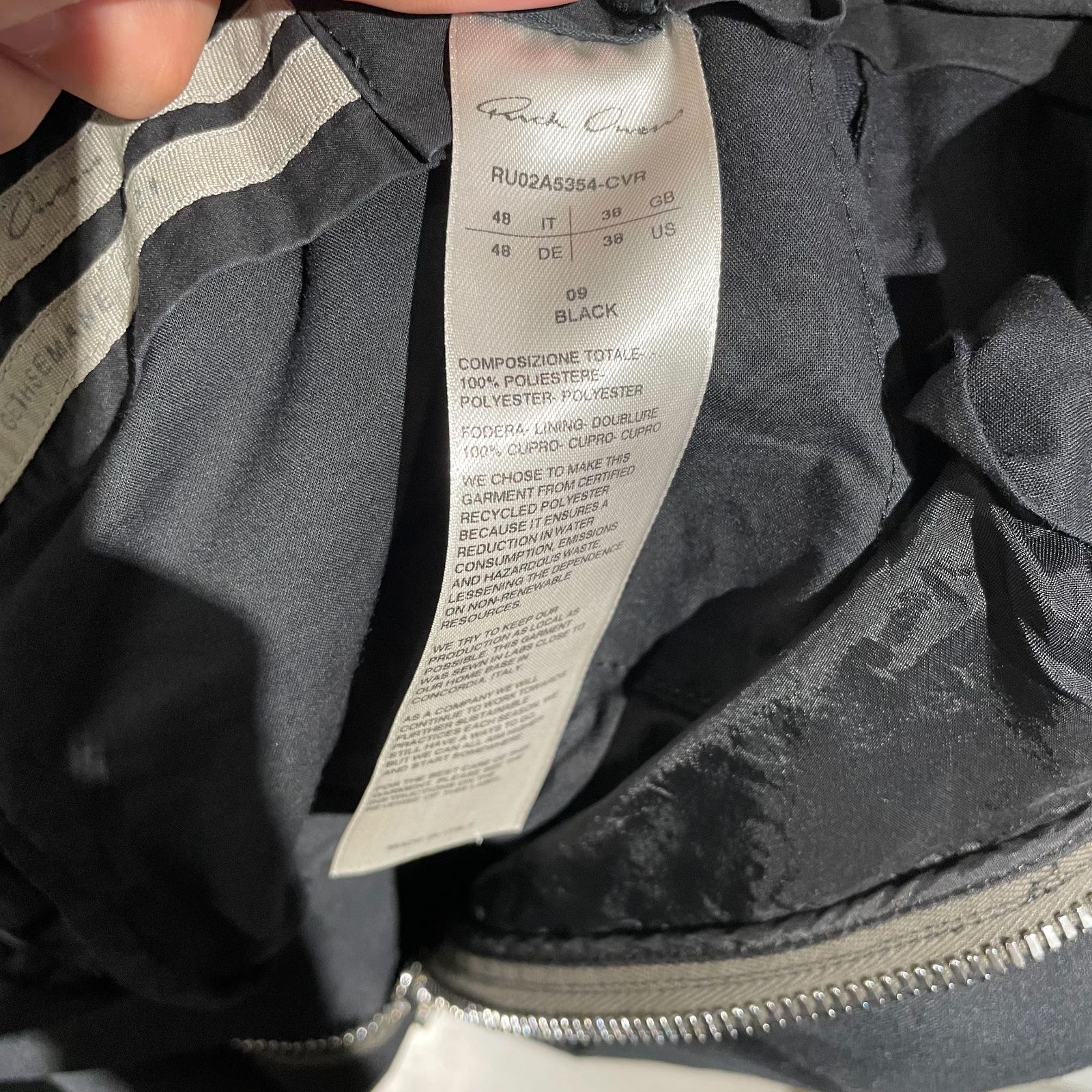 a*a様 リックオウエンス RICKOWENS クロップドパンツ 48 黒 RICK OWENS(リックオウエンス) クロップドパンツRU20F3363-QLX