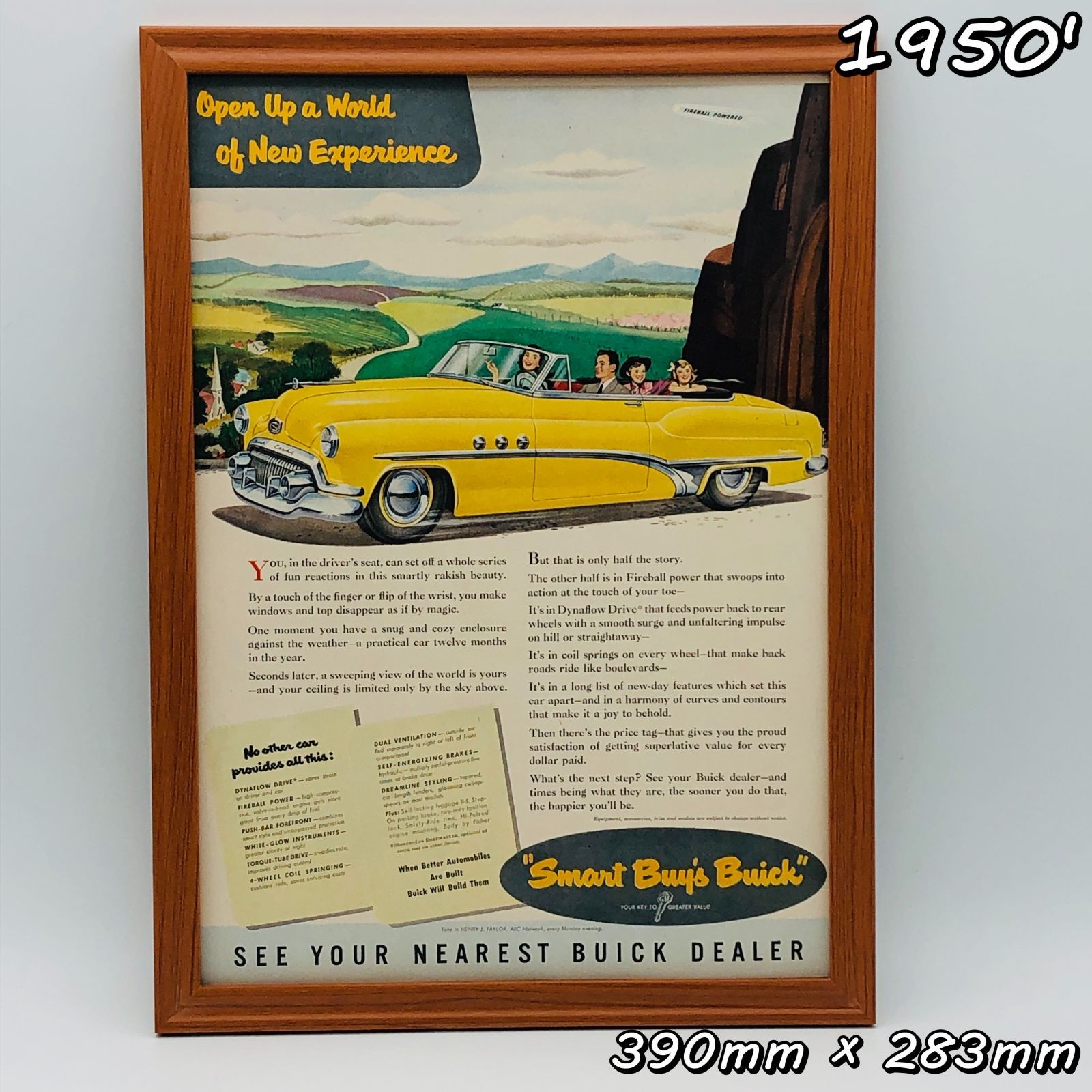 ビンテージ 広告 ポスター フレーム付 当時物 『 ビュイック ( Buick ) 』 1950's オリジナル アメリカ 輸入雑貨 ヴィンテージ 雑誌  アドバタイジング レトロ ( AZ1779 ) - メルカリ
