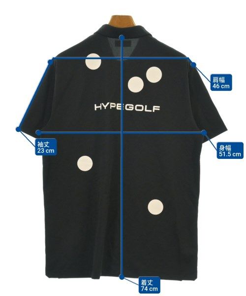 coco 中古 ハイプゴルフ HYPE GOLF メンズ 半袖ポロシャツ M 黒 ブラック ドット coco 中古 ハイプゴルフ HYPE GOLF メンズ 半袖ポロシャツ M 黒