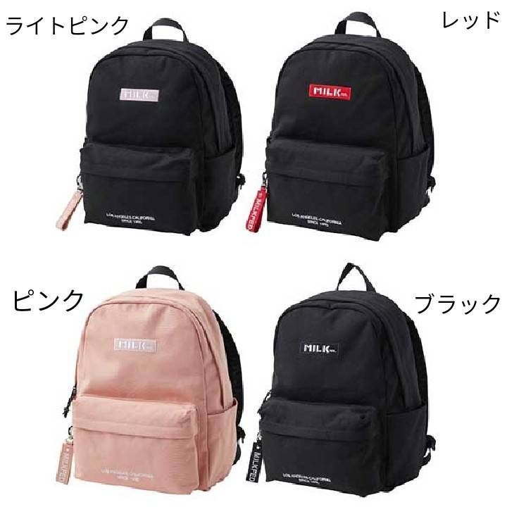 リュック ミルクフェド MILKFED EMBROIDERED BAR CANVAS DAYPACK