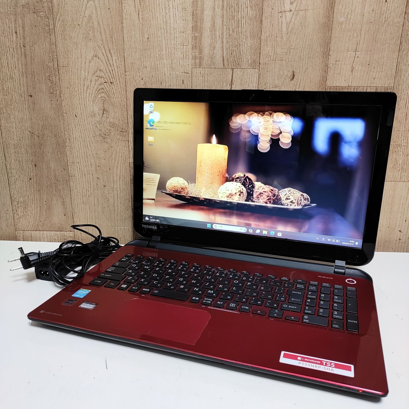 【爆速大容量SSD☆人気モデナレッド♪】Windows10☆東芝 T55/NR☆Core i3-4025U(第4世代)☆新品SSD500GB/4GB/Webcam/Bluetooth/DVD/USB3.0 TOSHIBA dynabook T55&frasl;NR Core i3-4025U