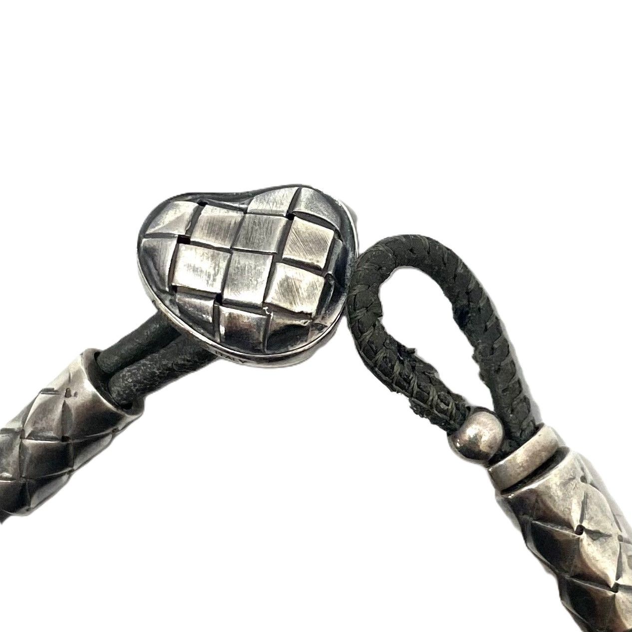 美品 ボッテガ ヴェネタ BOTTEGA VENETA イントレチャート シルバー 