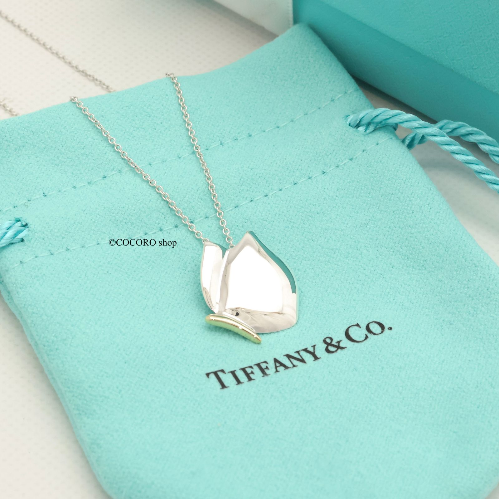 美品】ティファニー TIFFANY&Co. 蝶 バタフライ ネックレス AG925 AU750 - メルカリ