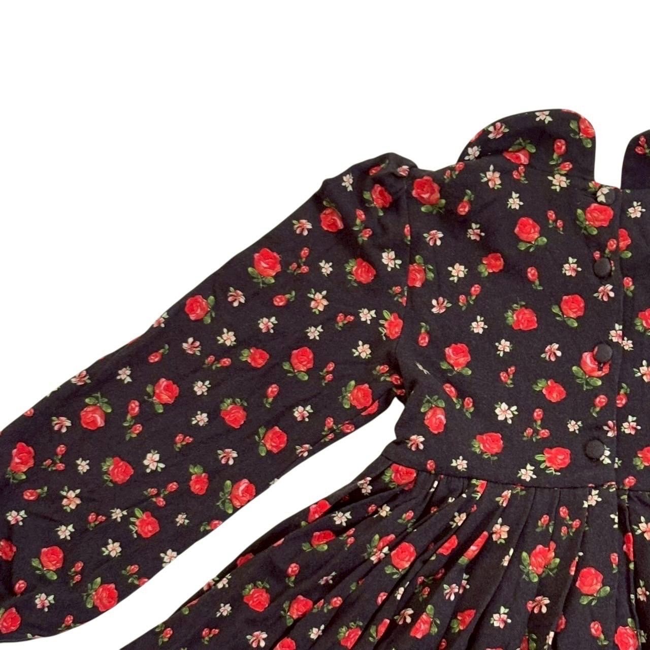 DOLCE&GABBANA ドルチェ&ガッバーナ 花柄ワンピース 黒 ワンピース 