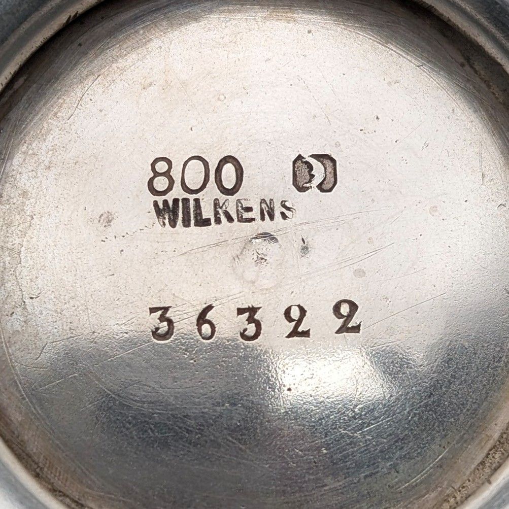 ドイツアンティーク 800シルバー製 ハンドル付バスケット 137g Wilkins ドイツアンティーク 800シルバー製 ハンドル付バスケット 137g