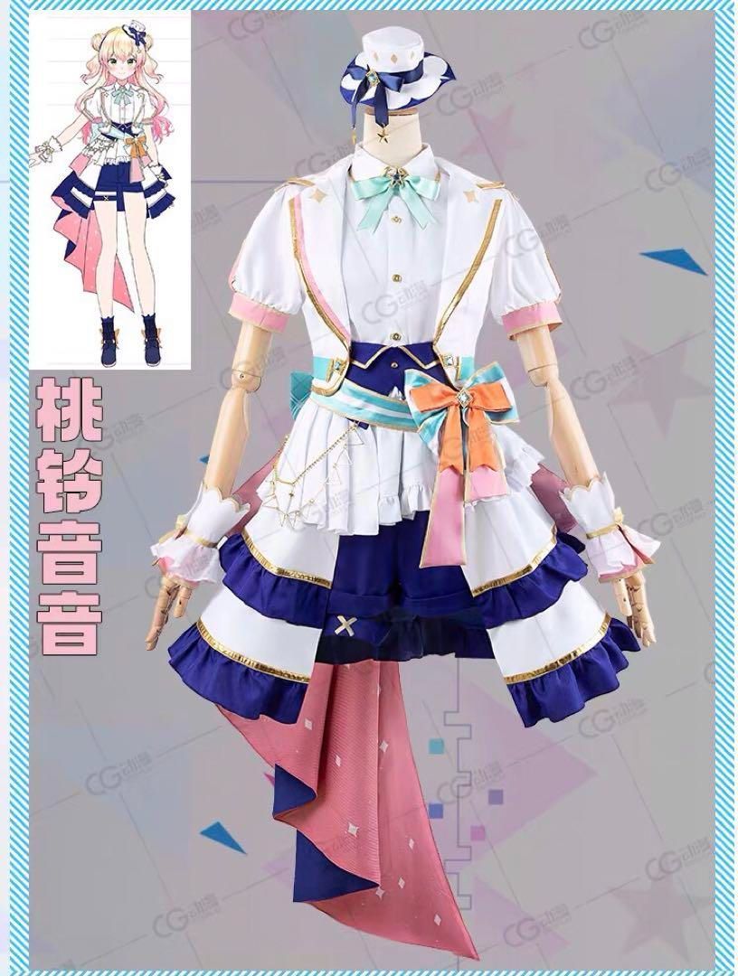 ホロライブ 桃鈴ねね コスプレ衣装 ウィッグ VTuber 桃鈴ねね コスプレ