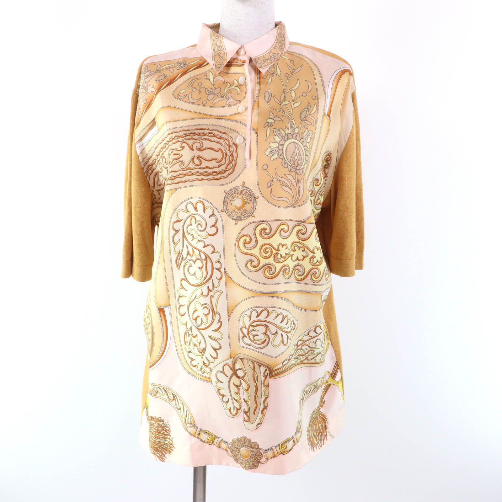 美品☆HERMES エルメス ヴィンテージ カシミヤ混 ツイルレーヌ シルク