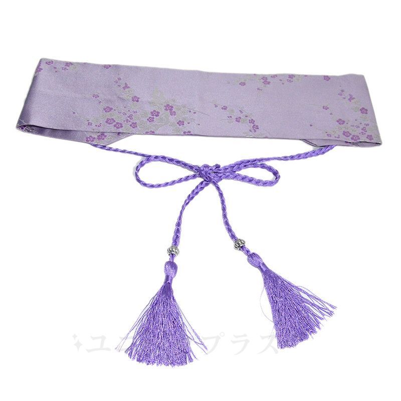 紫花刺繍 ウエスト 65〜95cm 高級帯 サッシュベルト J61101 紫花刺繍 ウエスト 65〜95cm 高級帯 サッシュベルト J61101