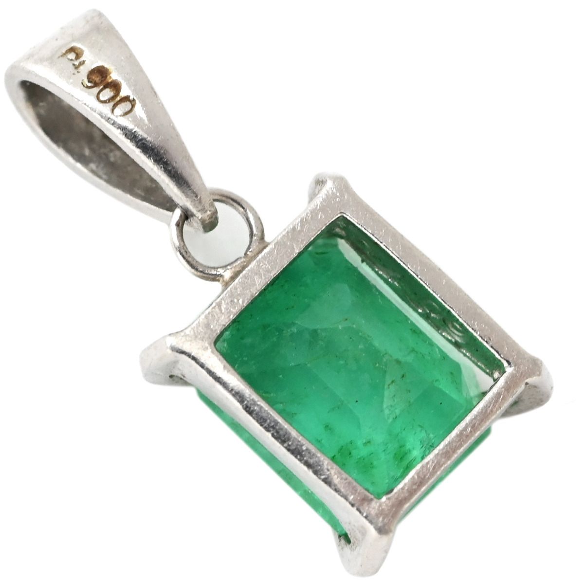 ペンダントトップ エメラルド Pt900 エメラルド プラチナシルバー 緑 ネックレストップ
