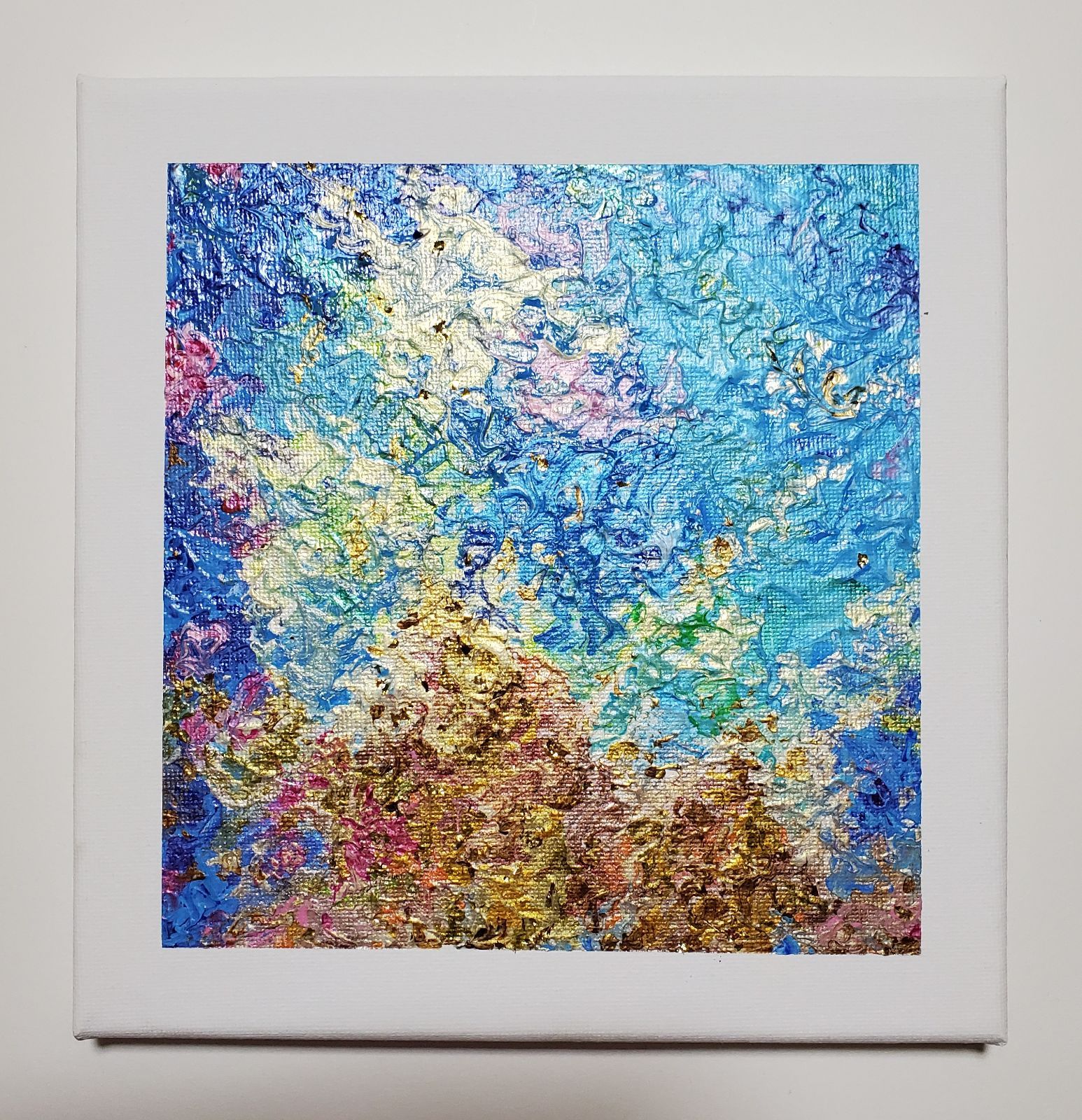 №､3【 Earth 海の中 】 20×20 厚1.5cm テクスチャーアート ニュアンス アート インテリア 絵画 地球 海 - メルカリ