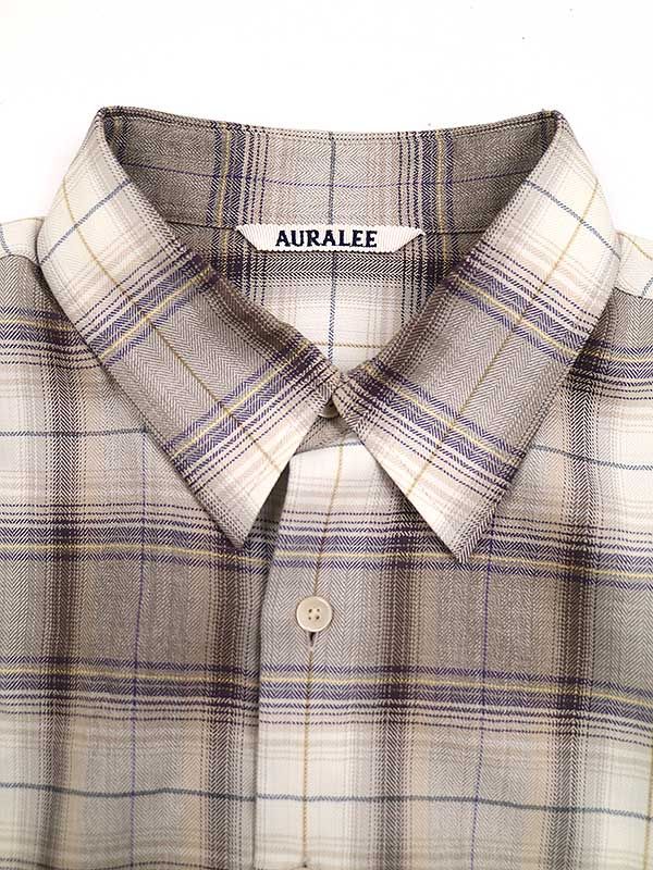 AURALEE オーラリー 23AW SUPER LIGHT WOOL CHECK SHIRT スーパー