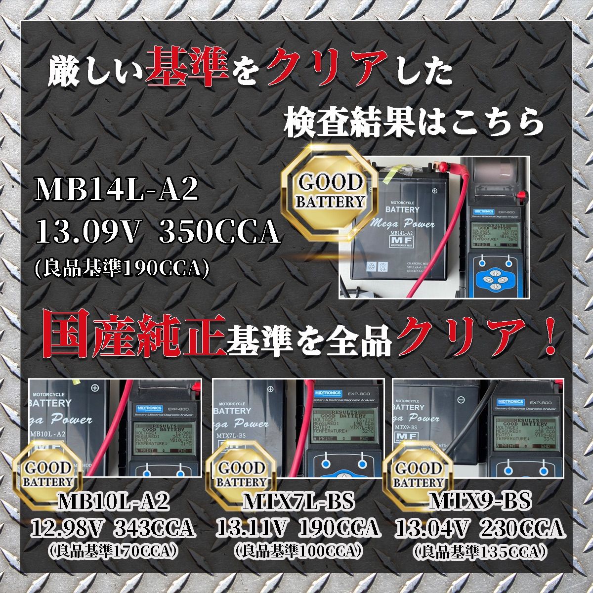 メガパワー バイク バッテリー MT12A-BS スカイウェイブ250