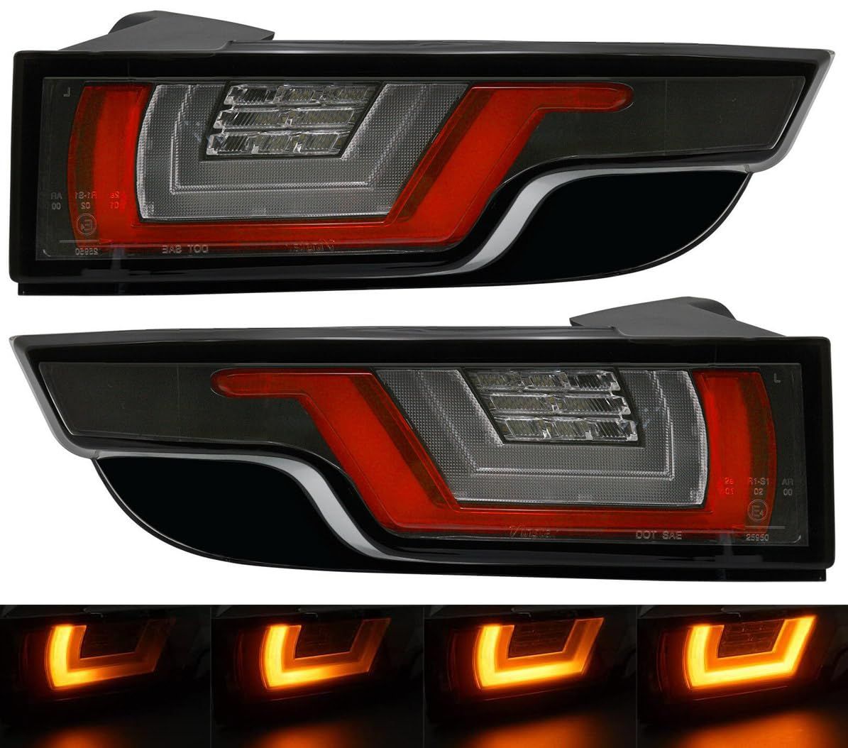 hotimp® レンジローバー イヴォーク 2012-2018 流れて光る シーケンシャル|ノーマル点灯切替SW付 ウインカー LED テールランプ ライト クリアレンズ仕様 安心の日本企業