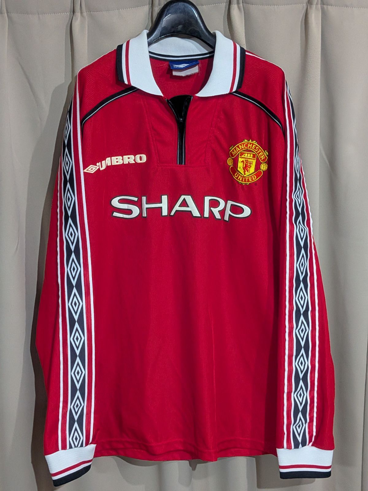 90s UMBRO 1998-99 マンチェスターユナイテッド 長袖 ユニフォーム L 赤 マンU