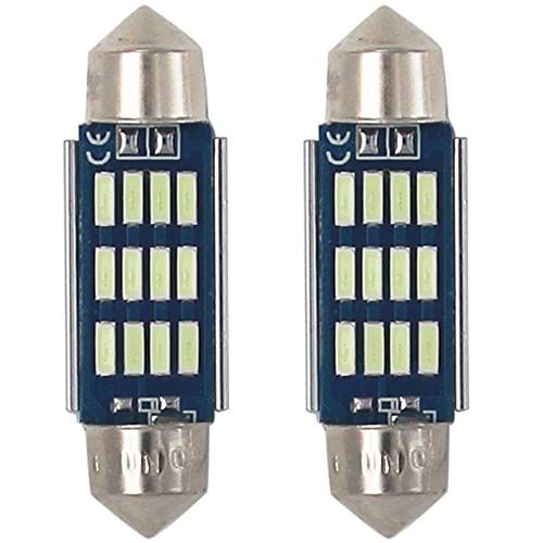 Eseastar T10*42MM 41MM LED バルブ アイスブルー 両口金 C5W CANBUSキャンセラー内蔵 簡単取付 ルームランプ ナンバー灯 マップランプ カーテシランプ 2個セット