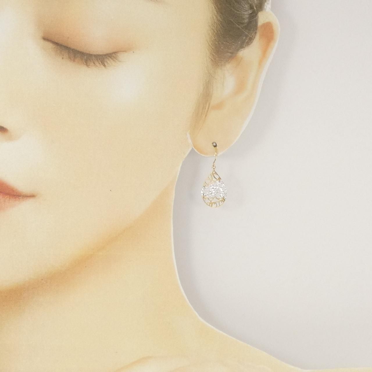 K18YG/K18WG ピアス 彼女へのプレゼント K18YG/K18WG 透かし フック