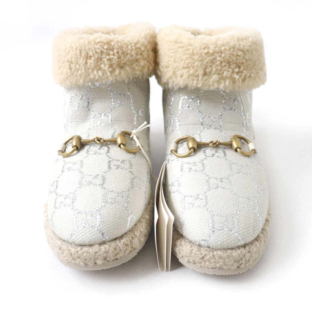 未使用品◇GUCCI グッチ 629086 GG柄 ラメ入り ホースビット付 リアル