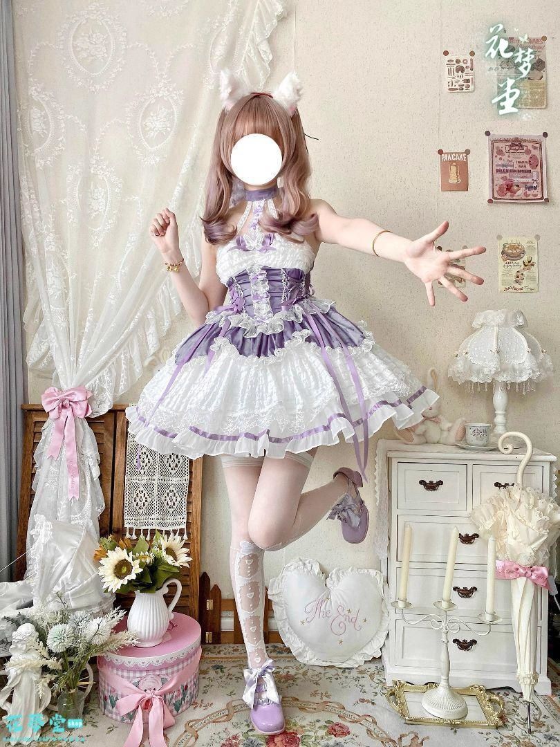 25年 ロリータ コスプレドレスロリータセット 仮装 オリジナル 洋服 ワンピース 撮影会 舞台 イベント 花夢堂-251
