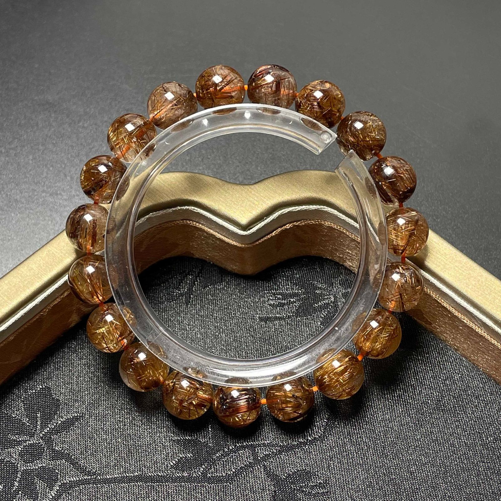 上品 EU製☆ROBEAN・極!極満針ルチルクォーツ☆ブレスレット