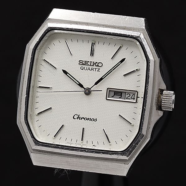 新品電池】 SEIKO Chronos メンズ 腕時計 デイデイト シルバー