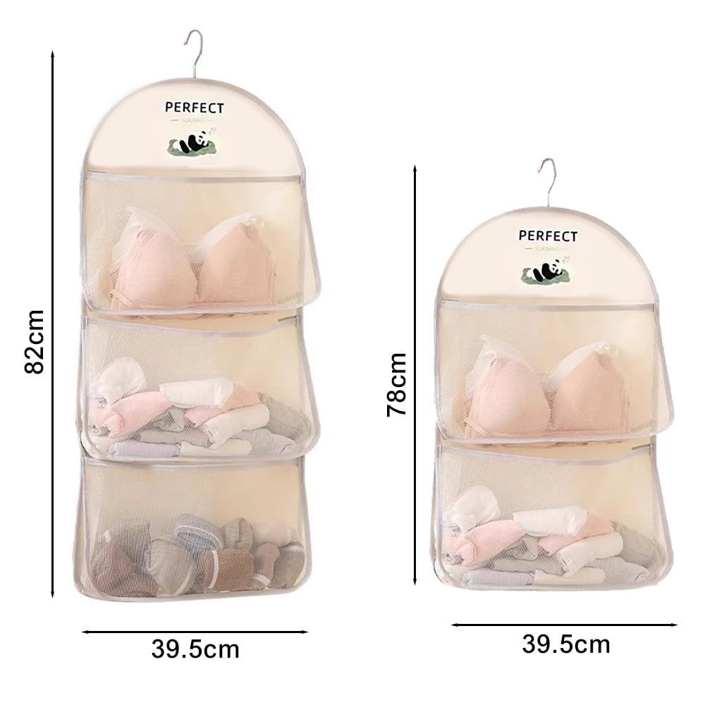 【人気新作】 売切注意 お急ぎ下さい 吊り下げ収納 大容量 取付簡単 パンツ 下着の収納 ネクタイ下着 靴下 パンツ ブラジャー ネクタイ ソックス 小物 2本セット 旅行用 通気性 フック付き 3段式 2段式
